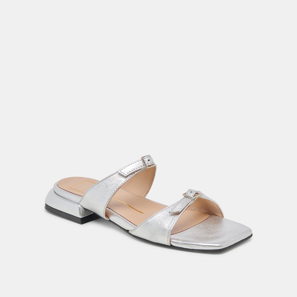 Dolce Vita Lavern Leather Women Sandals Silver | US-410279IJF