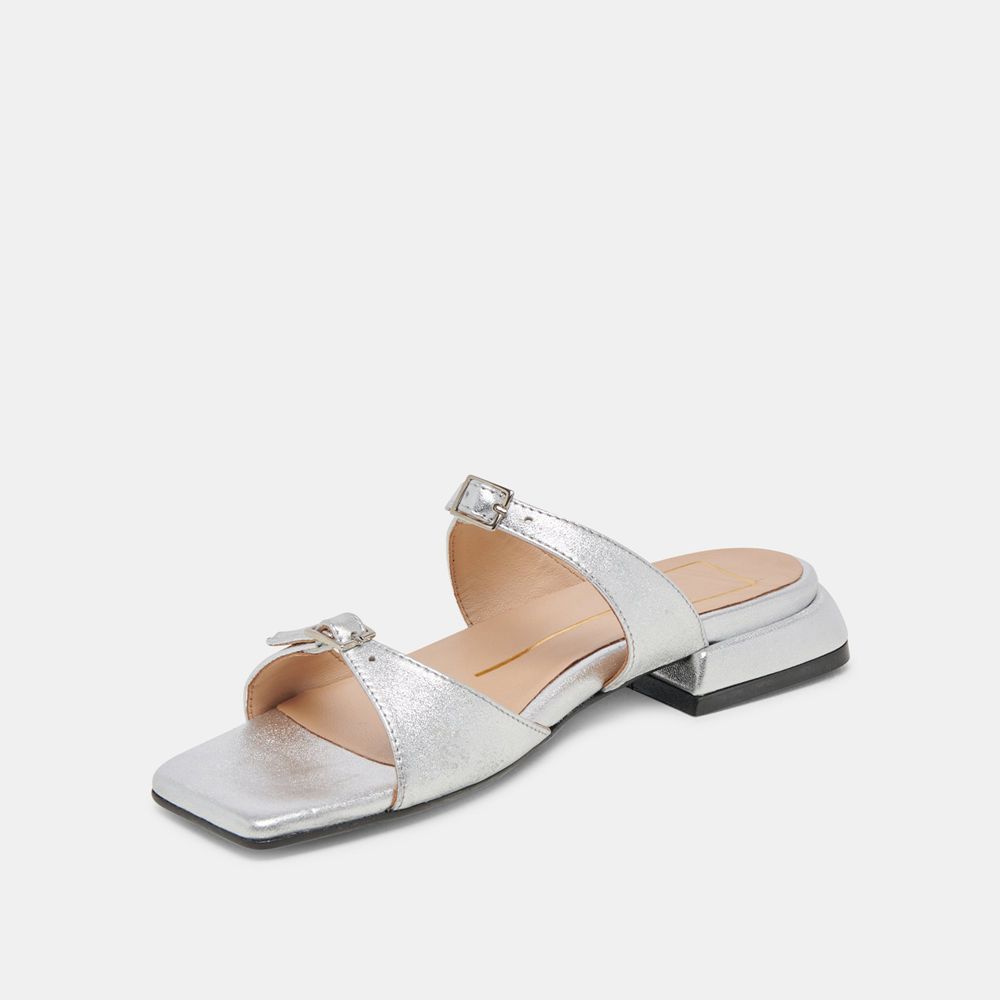 Dolce Vita Lavern Leather Women Sandals Silver | US-410279IJF