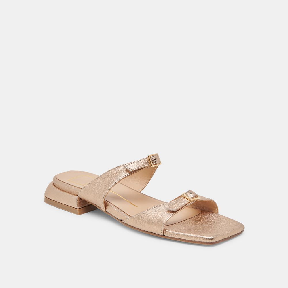 Dolce Vita Lavern Leather Women Sandals Gold | US-263194HSQ