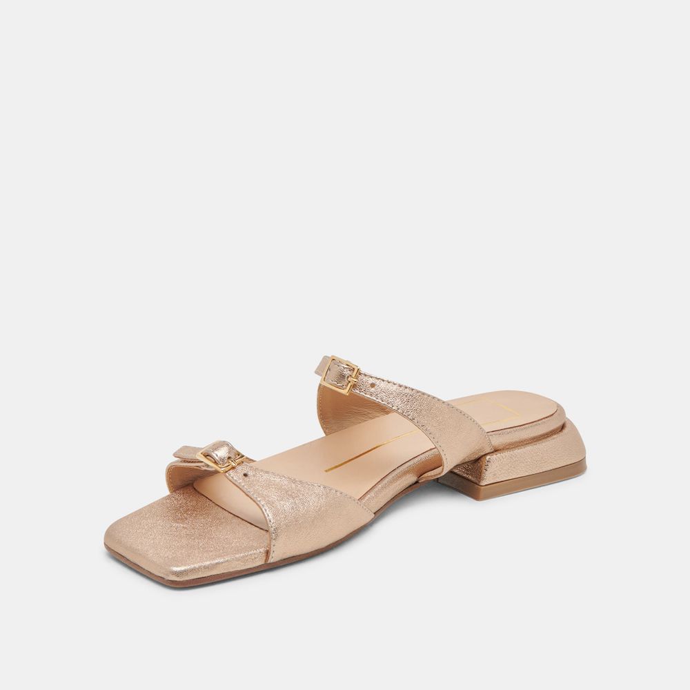 Dolce Vita Lavern Leather Women Sandals Gold | US-263194HSQ