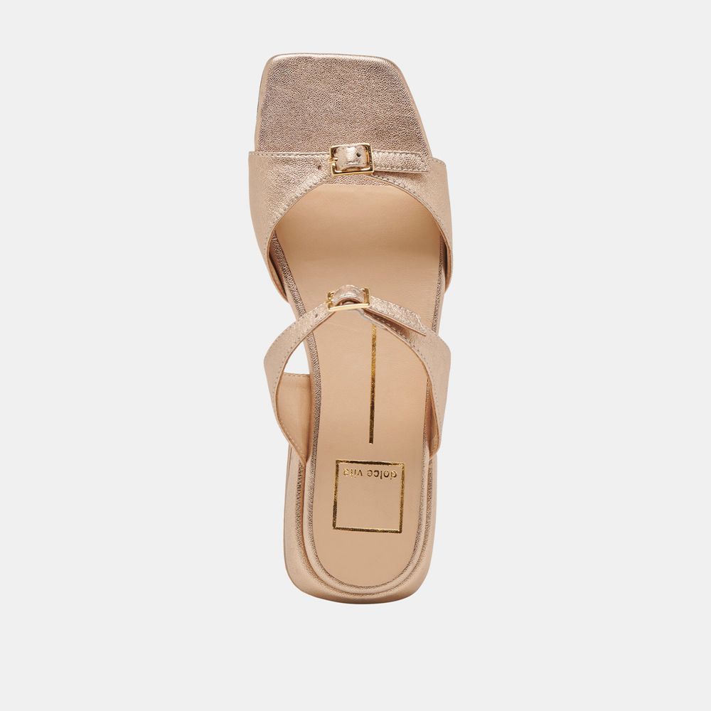 Dolce Vita Lavern Leather Women Sandals Gold | US-263194HSQ