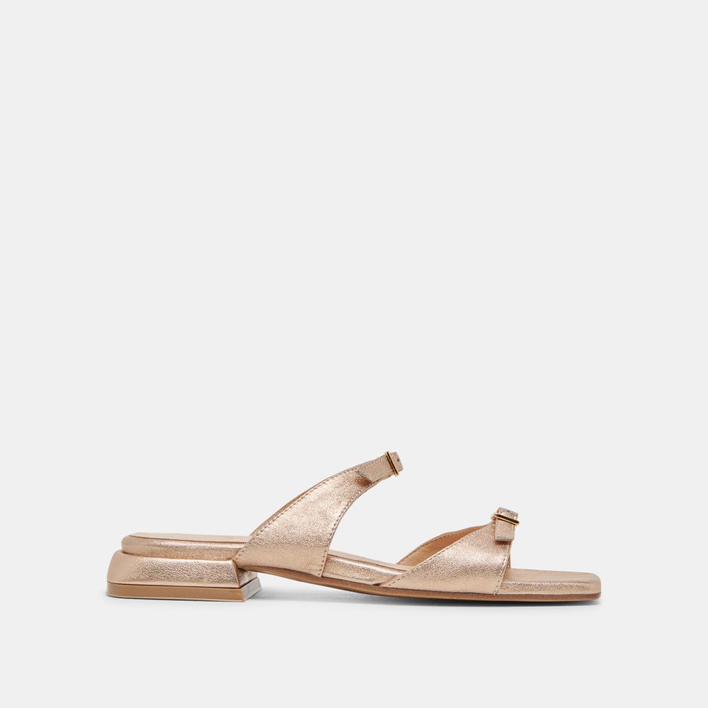 Dolce Vita Lavern Leather Women Sandals Gold | US-263194HSQ