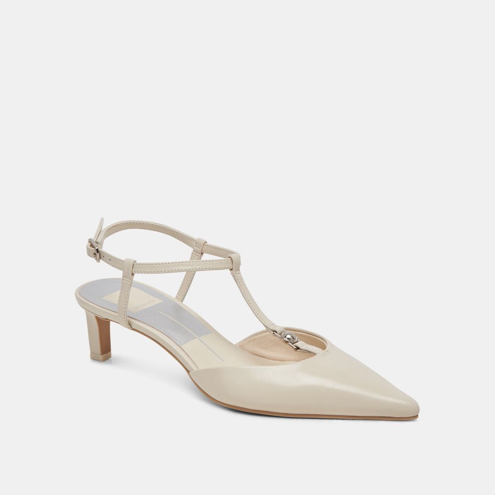 Dolce Vita Lavon Leather Women Heels Cream | US-685124FCK