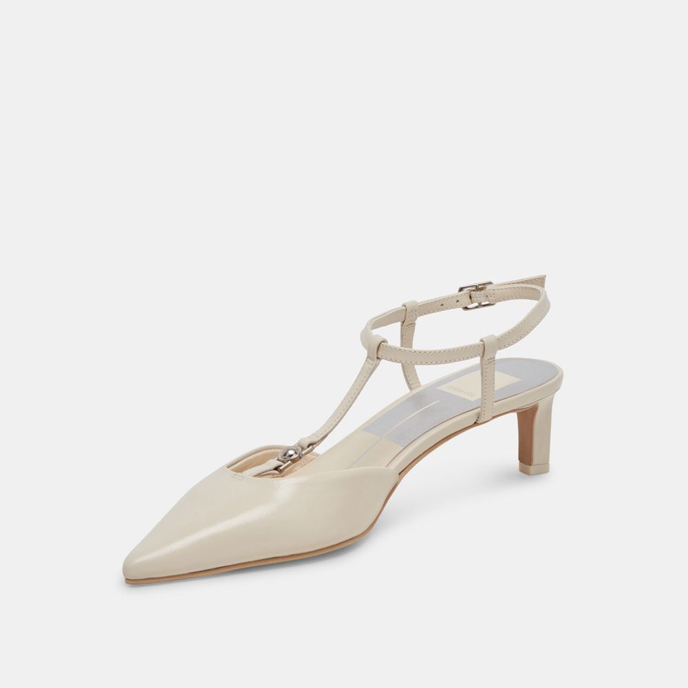 Dolce Vita Lavon Leather Women Heels Cream | US-685124FCK