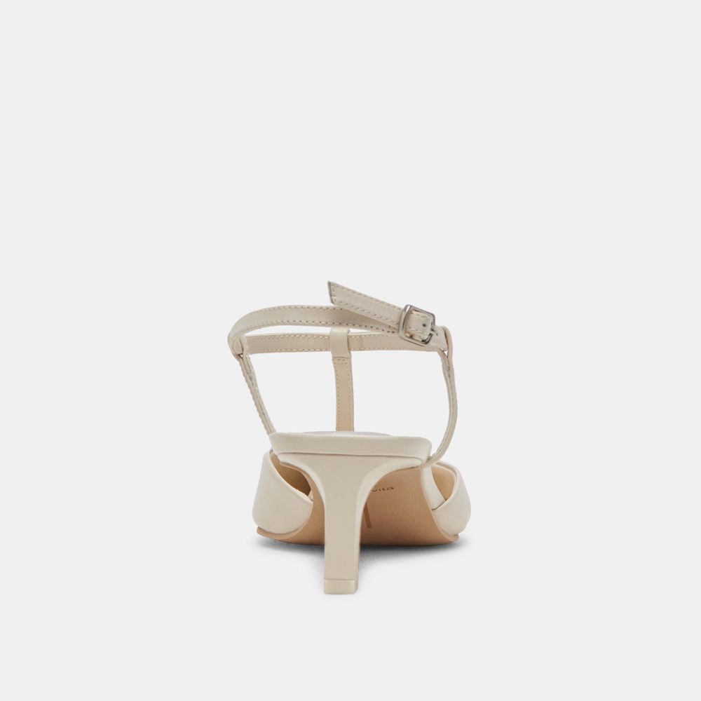 Dolce Vita Lavon Leather Women Heels Cream | US-685124FCK