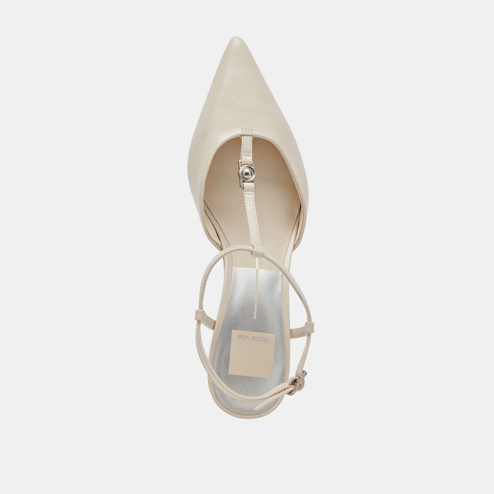 Dolce Vita Lavon Leather Women Heels Cream | US-685124FCK