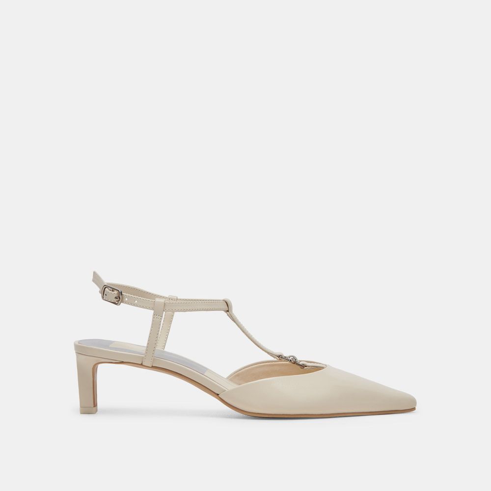 Dolce Vita Lavon Leather Women Heels Cream | US-685124FCK