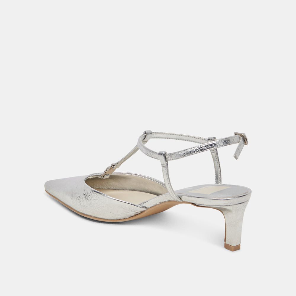 Dolce Vita Lavon Leather Women Heels Silver | US-689324RAU