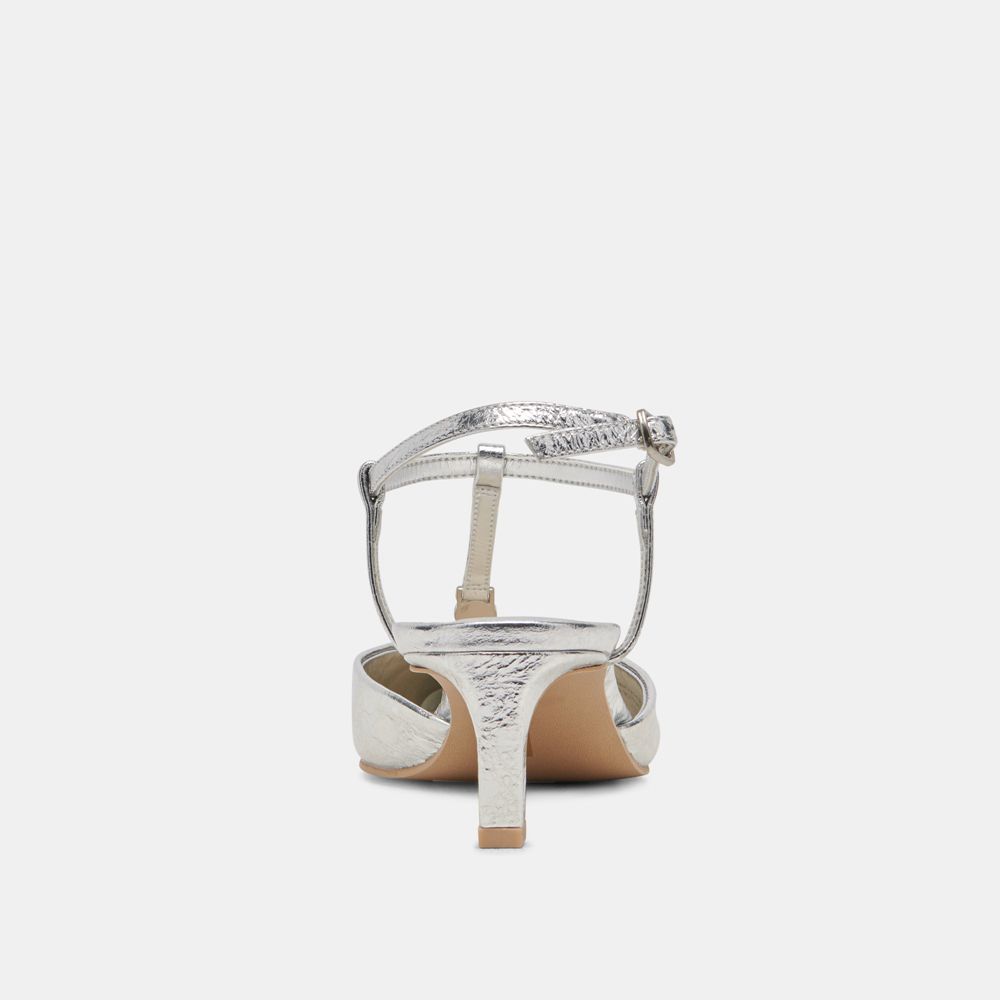 Dolce Vita Lavon Leather Women Heels Silver | US-689324RAU