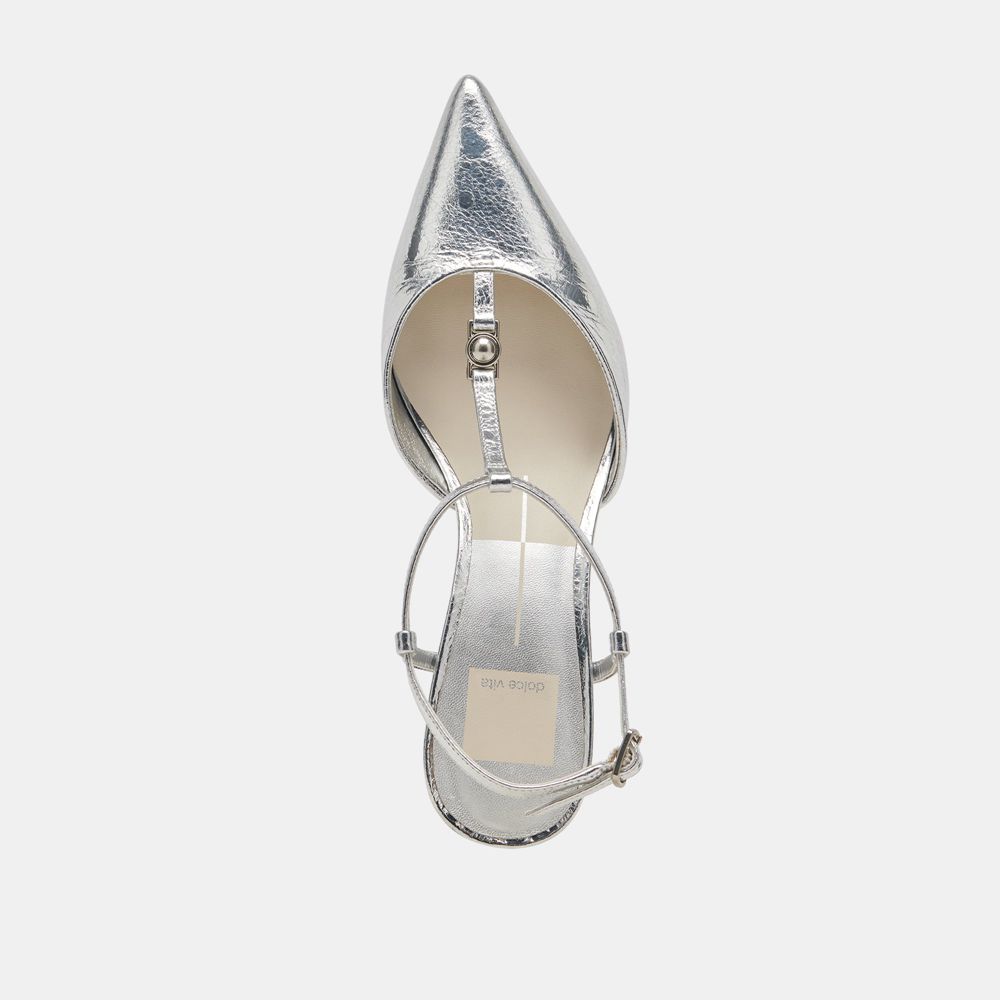 Dolce Vita Lavon Leather Women Heels Silver | US-689324RAU