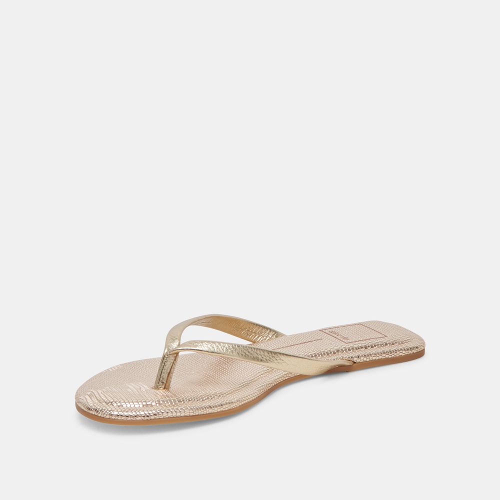 Dolce Vita Layney Leather Women Sandals Light Gold | US-765389DVY