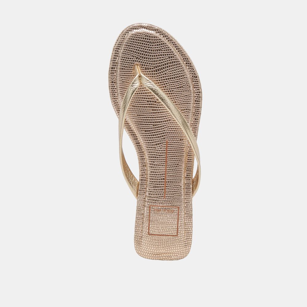 Dolce Vita Layney Leather Women Sandals Light Gold | US-765389DVY