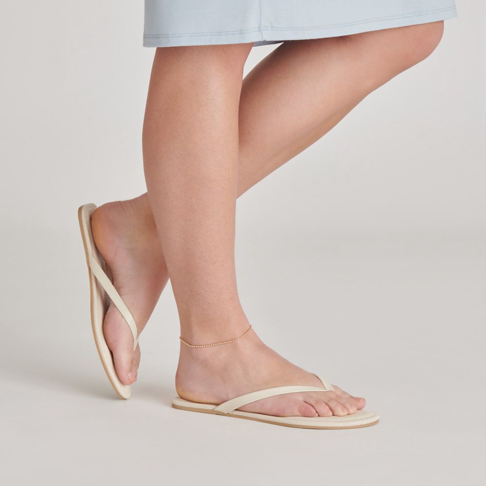 Dolce Vita Layney Leather Women Sandals Cream | US-427360SRM