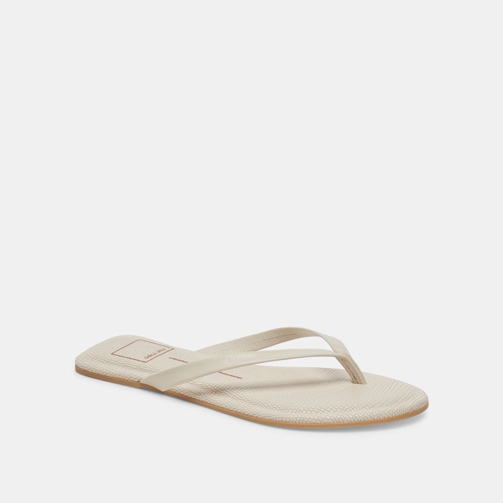 Dolce Vita Layney Leather Women Sandals Cream | US-427360SRM