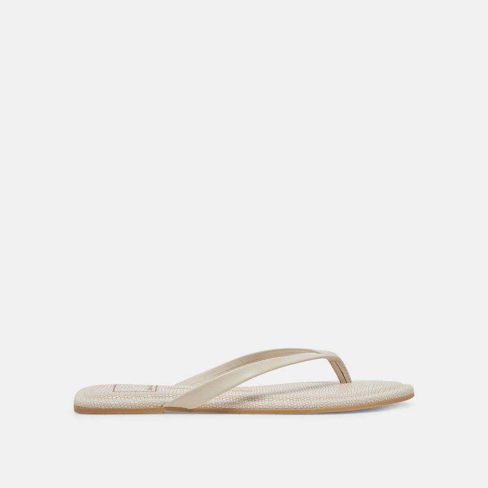 Dolce Vita Layney Leather Women Sandals Cream | US-427360SRM