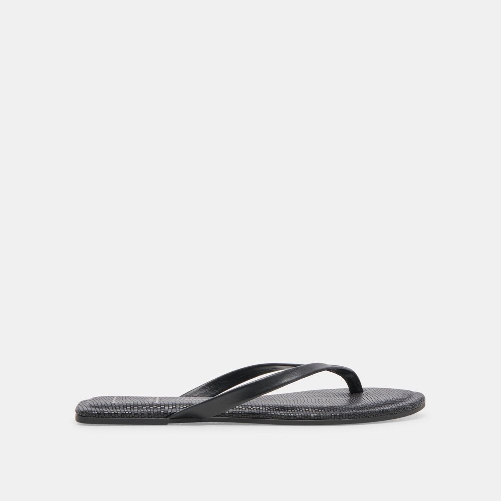 Dolce Vita Layney Leather Women Sandals Black | US-620431GUB