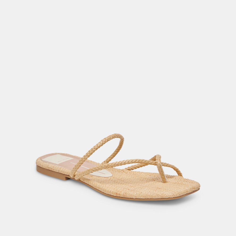 Dolce Vita Leanna Raffia Women Sandals Light Brown | US-641302RTX