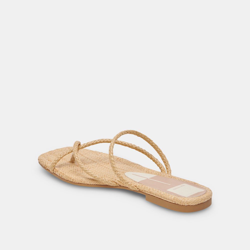 Dolce Vita Leanna Raffia Women Sandals Light Brown | US-641302RTX