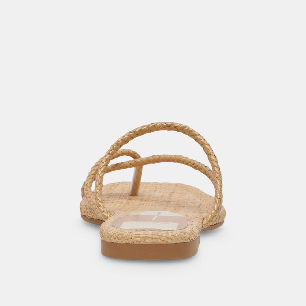 Dolce Vita Leanna Raffia Women Sandals Light Brown | US-641302RTX