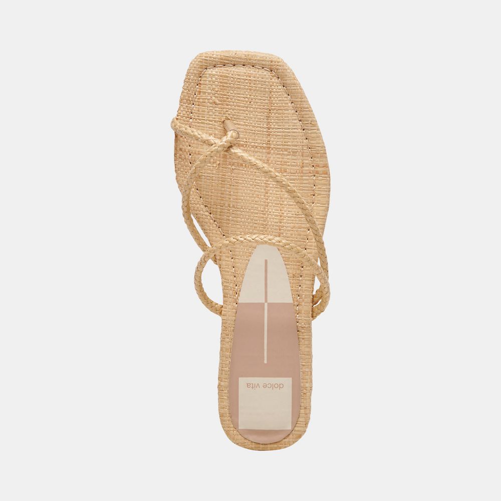 Dolce Vita Leanna Raffia Women Sandals Light Brown | US-641302RTX