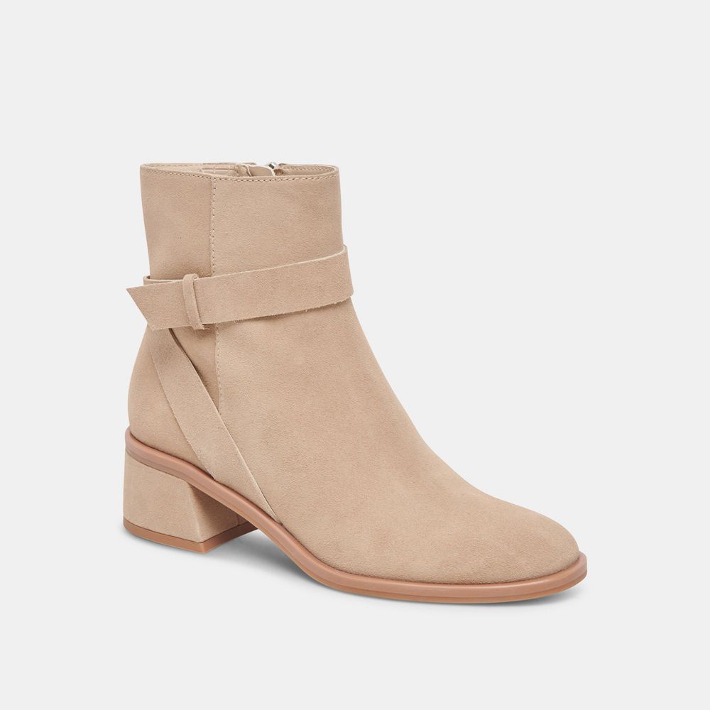 Dolce Vita Leland Suede Women Booties Beige | US-205349GTZ