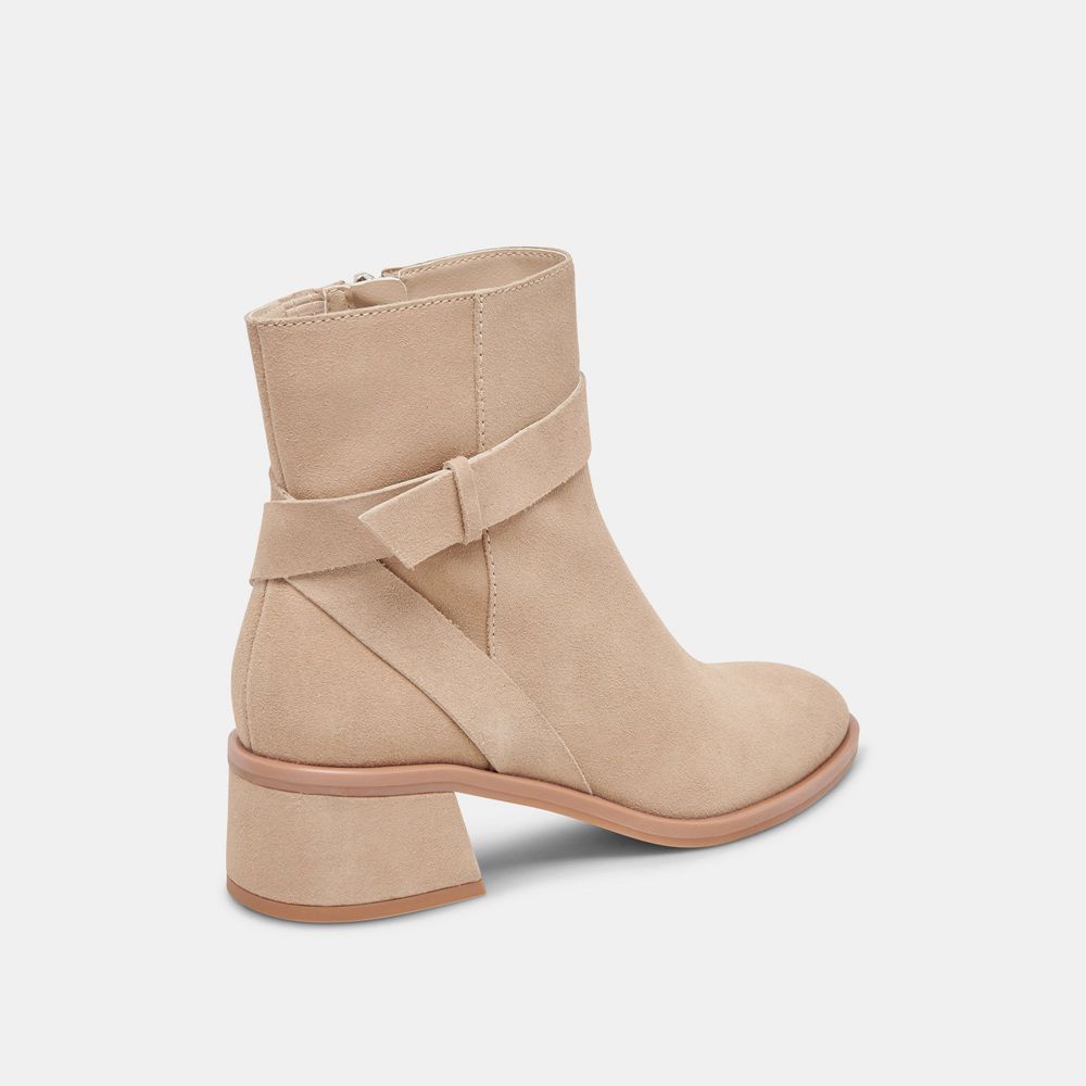 Dolce Vita Leland Suede Women Booties Beige | US-205349GTZ