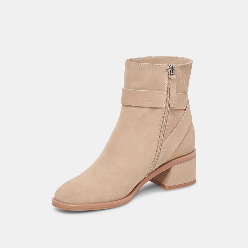 Dolce Vita Leland Suede Women Booties Beige | US-205349GTZ