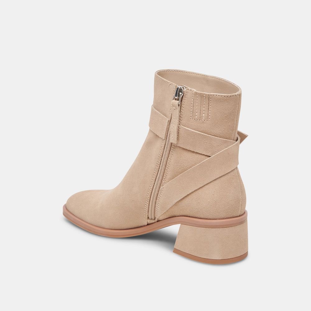 Dolce Vita Leland Suede Women Booties Beige | US-205349GTZ