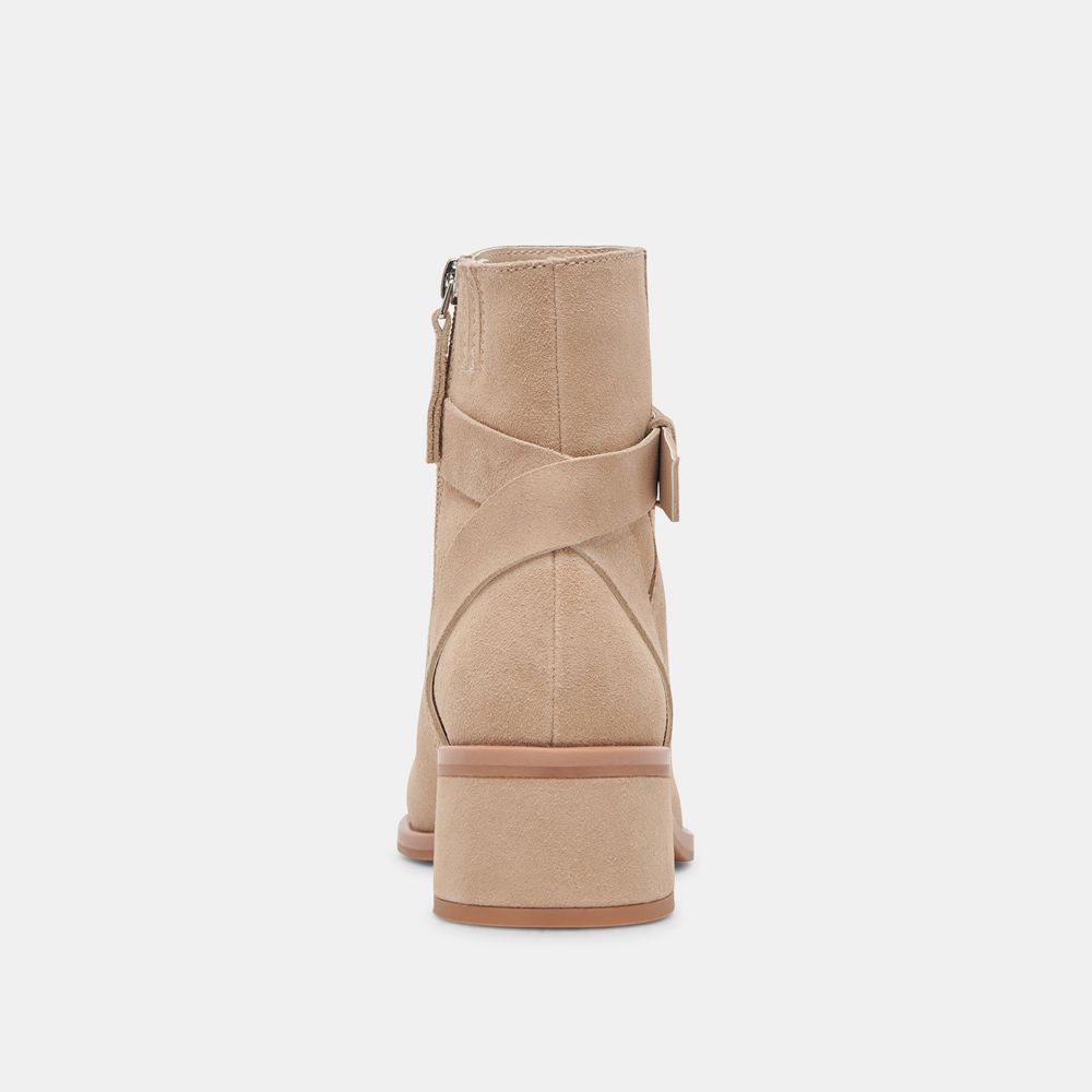 Dolce Vita Leland Suede Women Booties Beige | US-205349GTZ