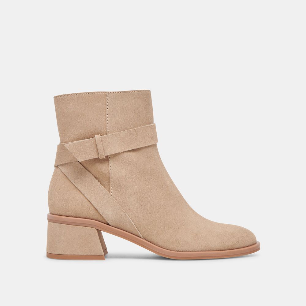 Dolce Vita Leland Suede Women Booties Beige | US-205349GTZ