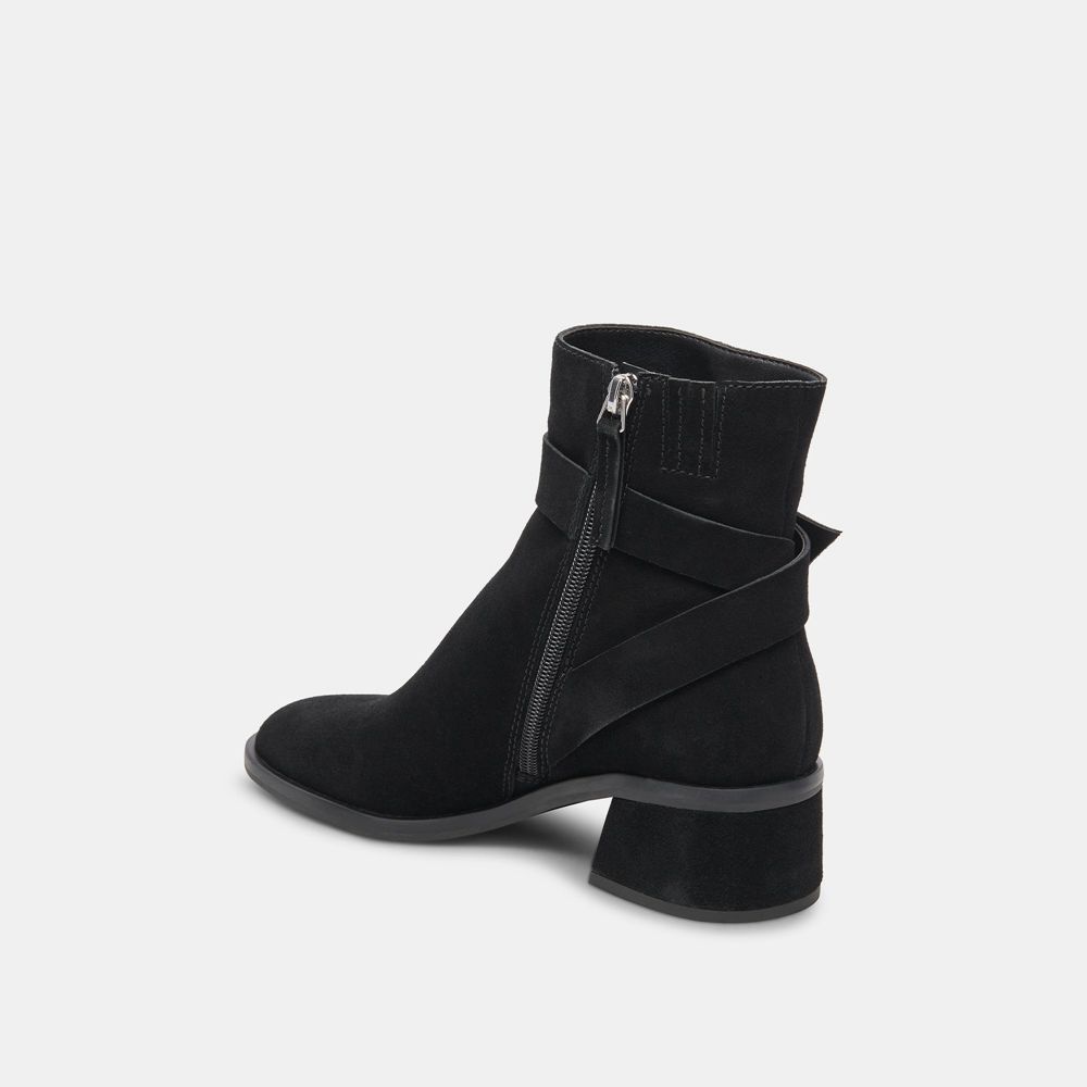 Dolce Vita Leland Suede Women Booties Black | US-168295WGS