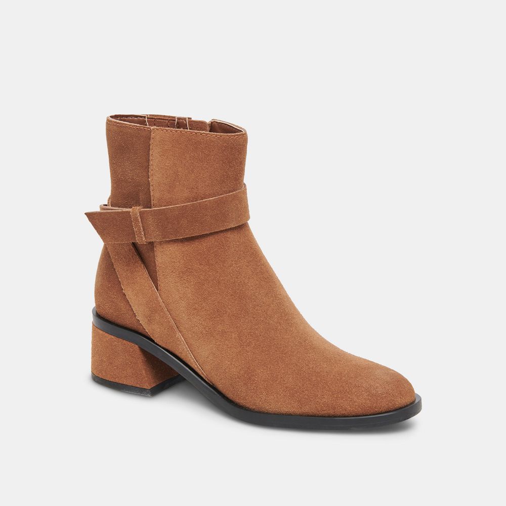 Dolce Vita Leland Suede Women Booties Brown | US-809647BXO