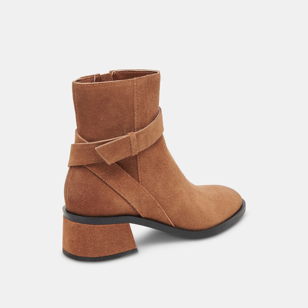 Dolce Vita Leland Suede Women Booties Brown | US-809647BXO