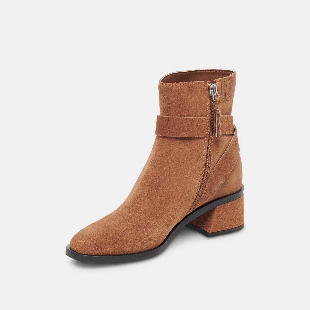 Dolce Vita Leland Suede Women Booties Brown | US-809647BXO