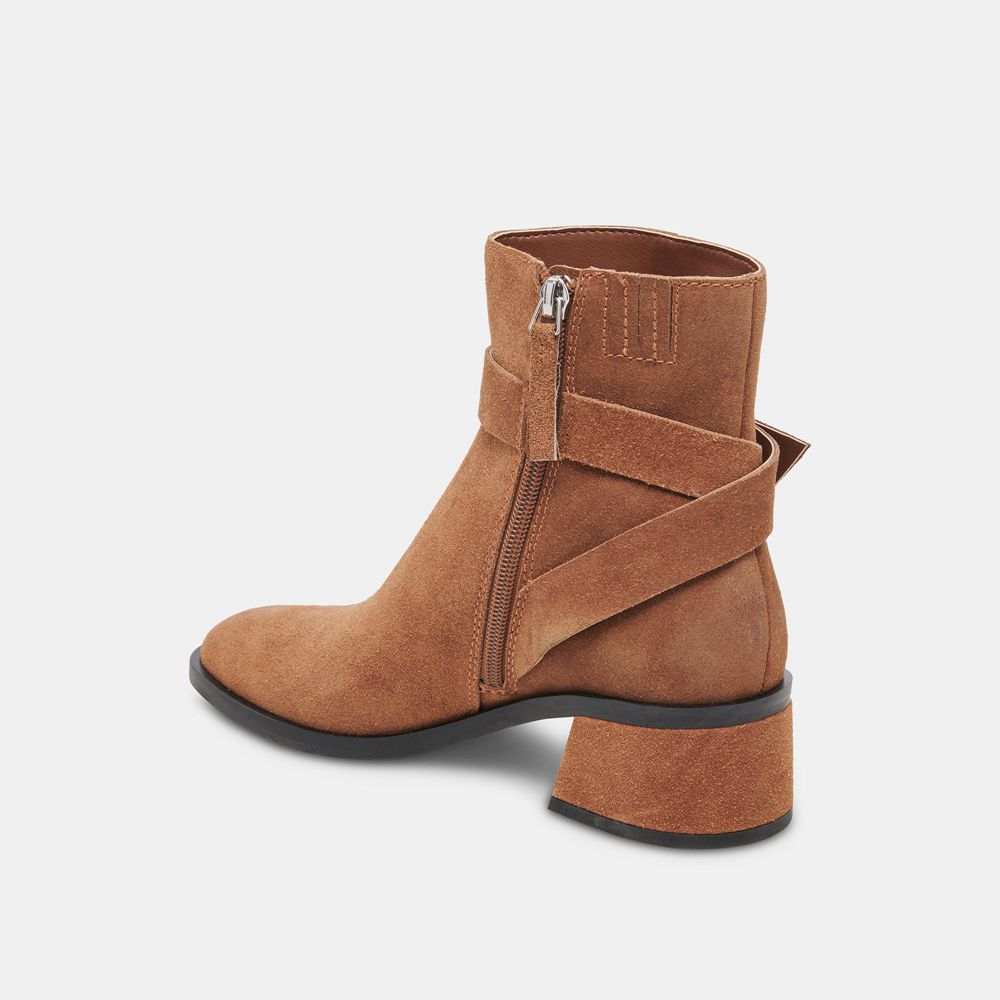 Dolce Vita Leland Suede Women Booties Brown | US-809647BXO