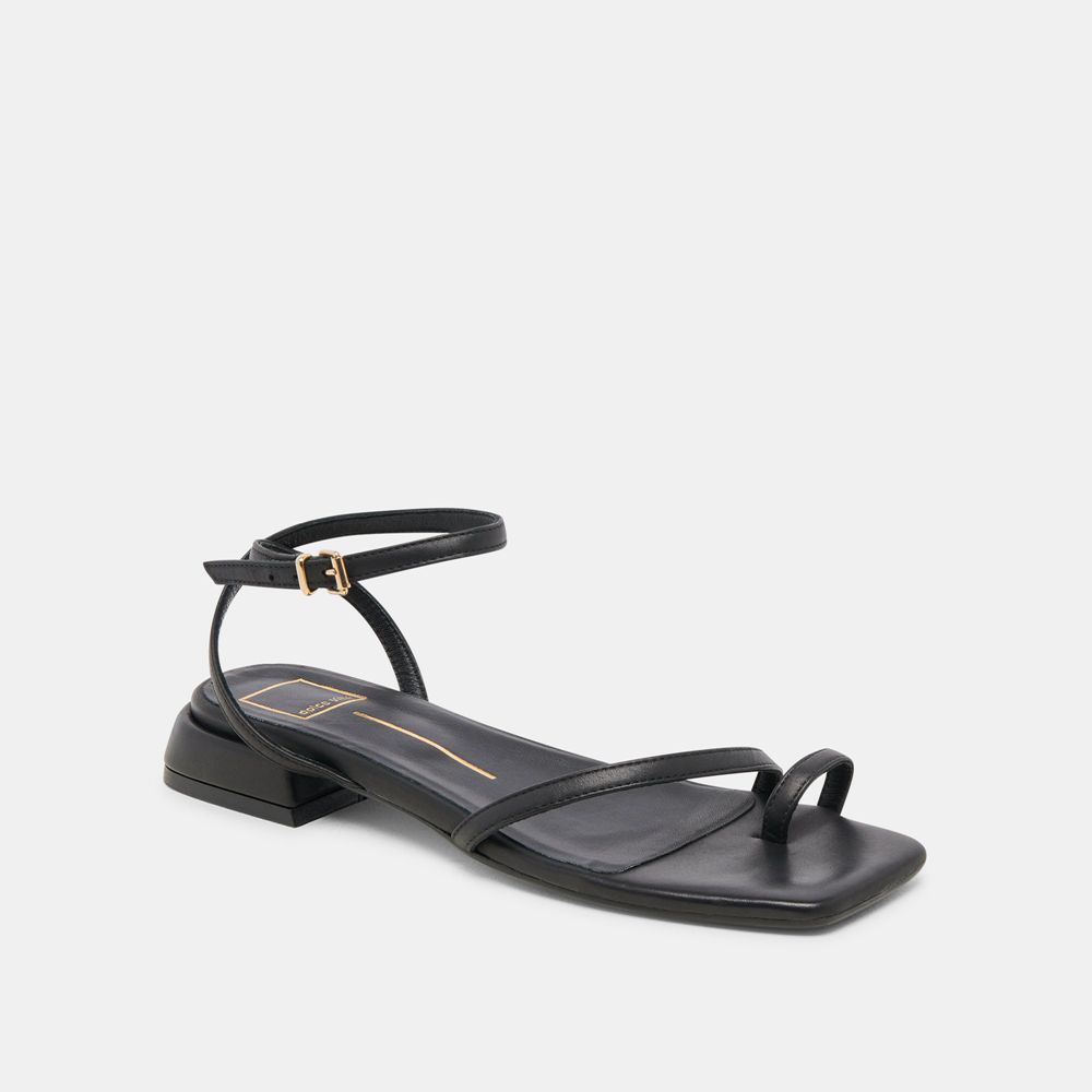 Dolce Vita Lexi Leather Women Sandals Black | US-136590POB