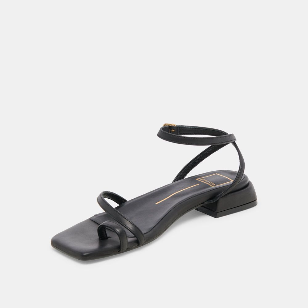 Dolce Vita Lexi Leather Women Sandals Black | US-136590POB