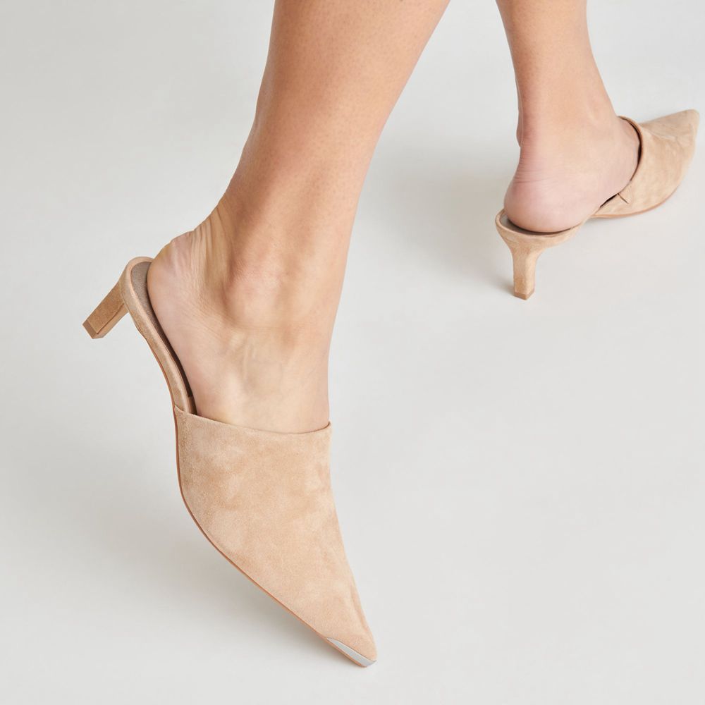 Dolce Vita Lexy Suede Women Heels Brown | US-605741YIG