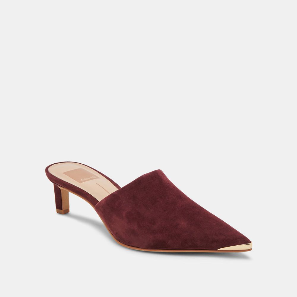 Dolce Vita Lexy Suede Women Heels Dark Red | US-398470FGL