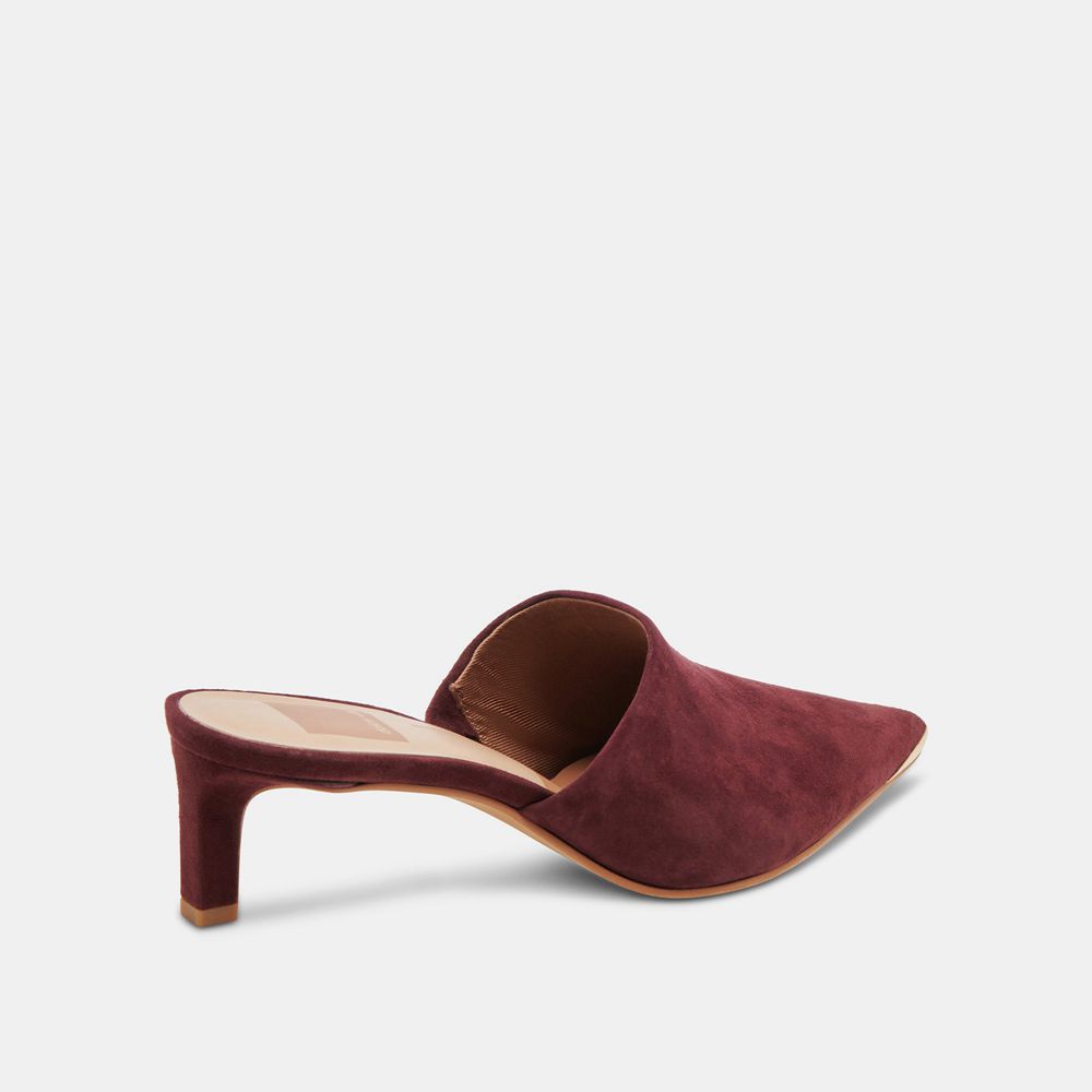 Dolce Vita Lexy Suede Women Heels Dark Red | US-398470FGL