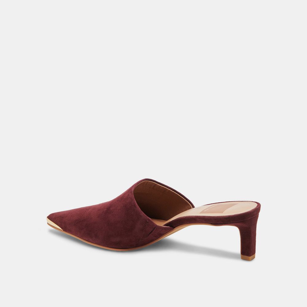 Dolce Vita Lexy Suede Women Heels Dark Red | US-398470FGL