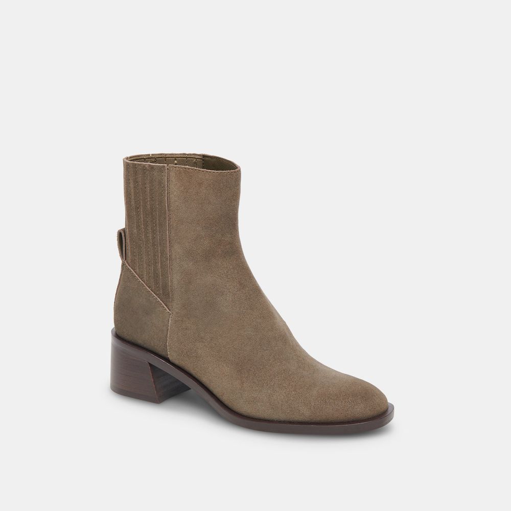 Dolce Vita Linny H2O Suede Women Boots Olive | US-964201XOB