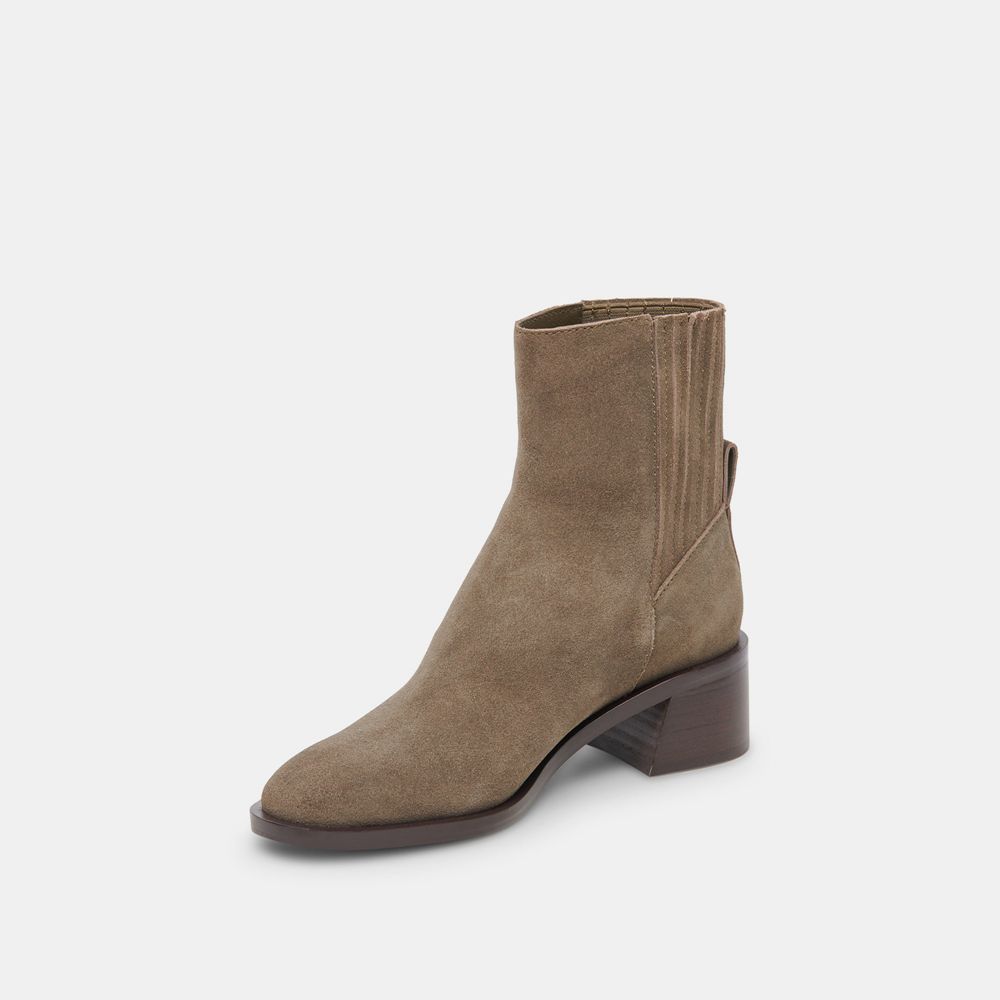 Dolce Vita Linny H2O Suede Women Boots Olive | US-964201XOB