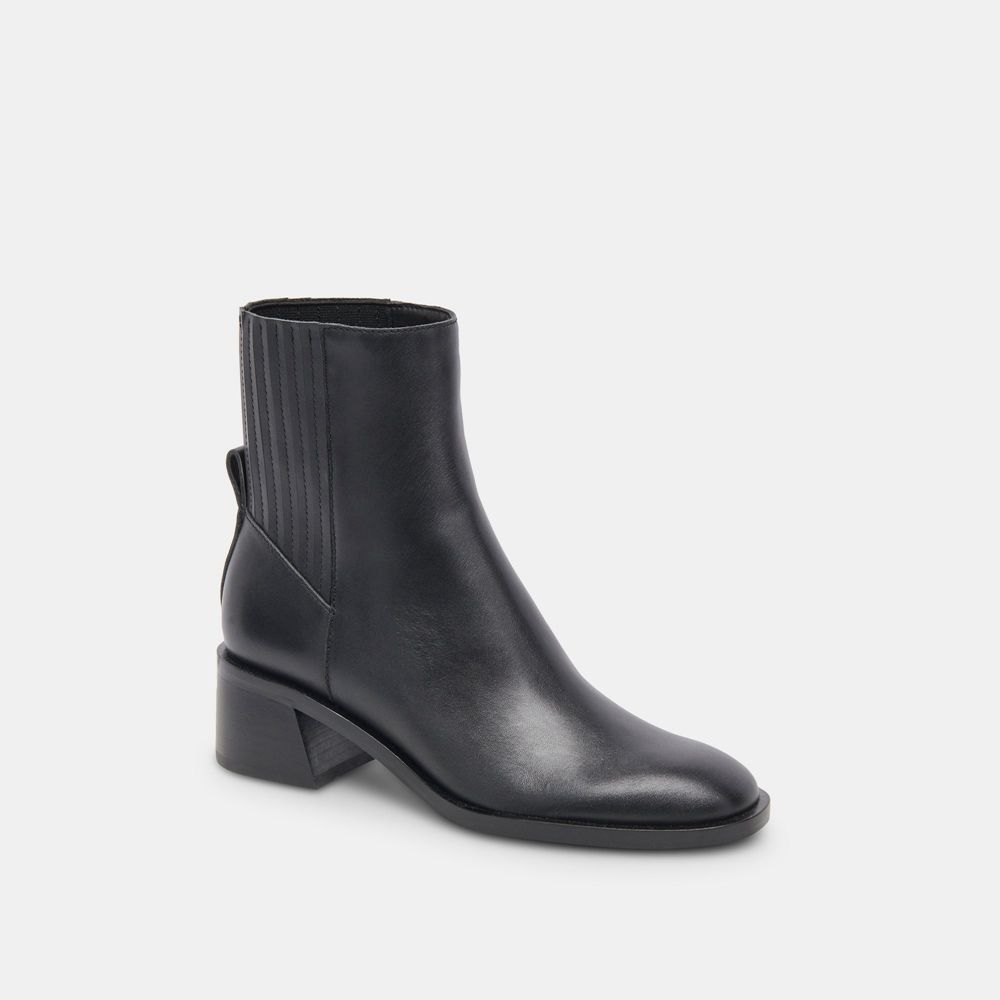 Dolce Vita Linny H2O Wide Leather Women Boots Black | US-480769UJO