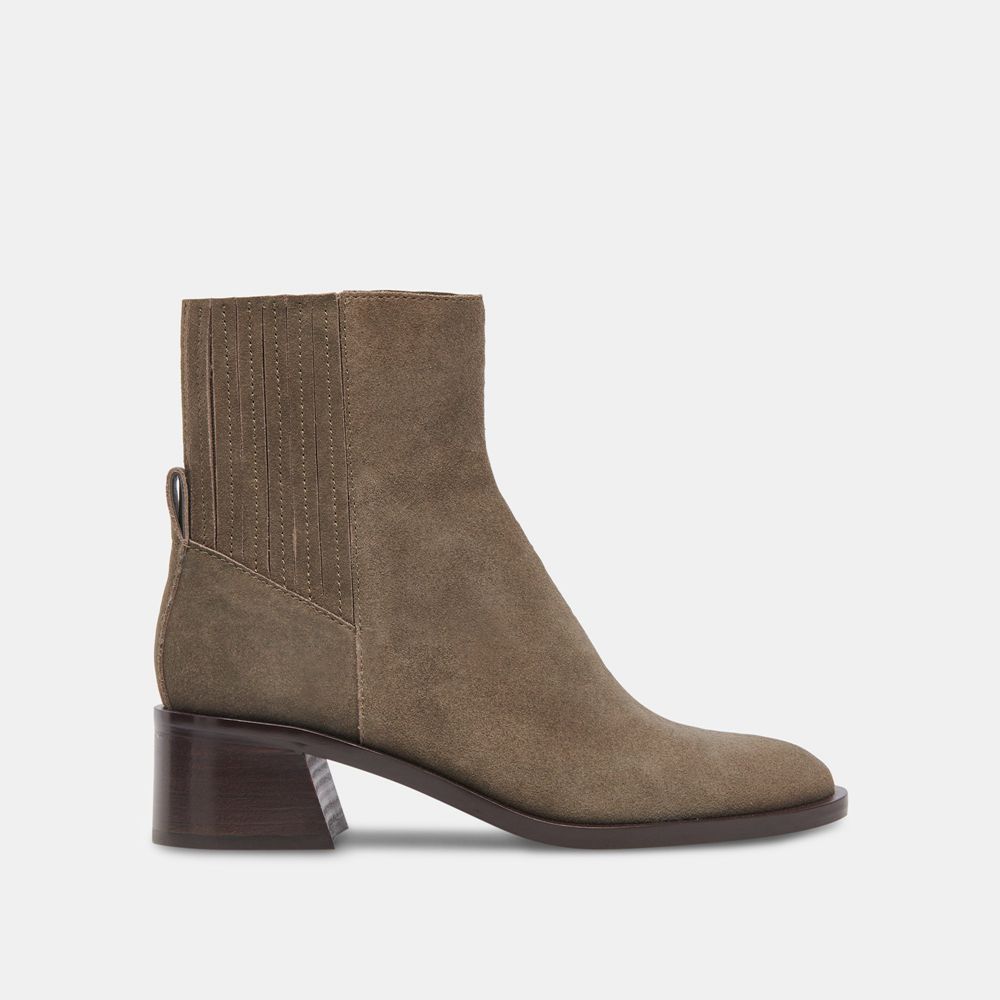 Dolce Vita Linny H2O Wide Suede Women Boots Olive | US-548609ELN