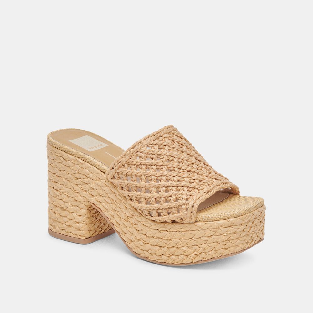 Dolce Vita Lisha Raffia Women Heels Light Brown | US-904351BNJ