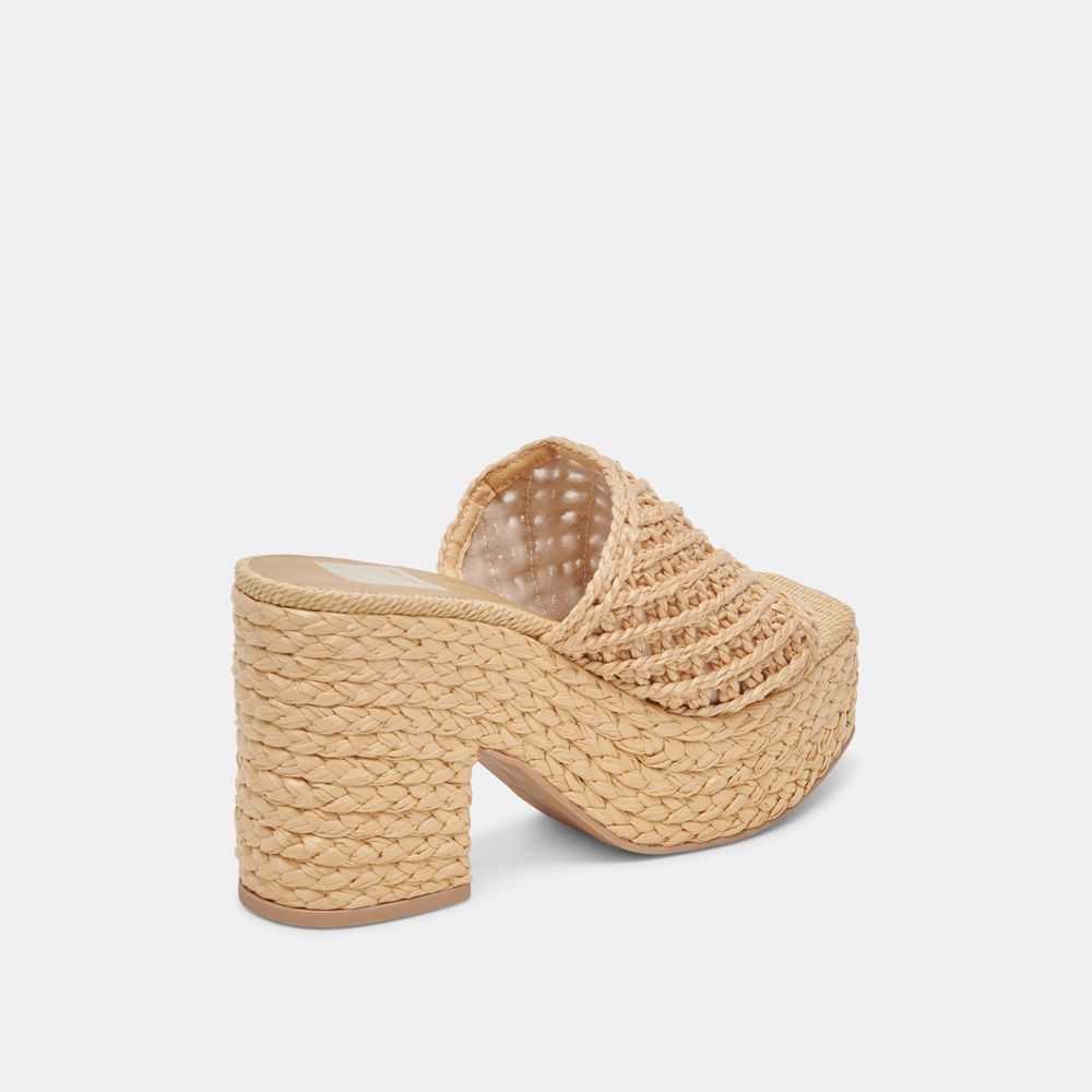 Dolce Vita Lisha Raffia Women Heels Light Brown | US-904351BNJ