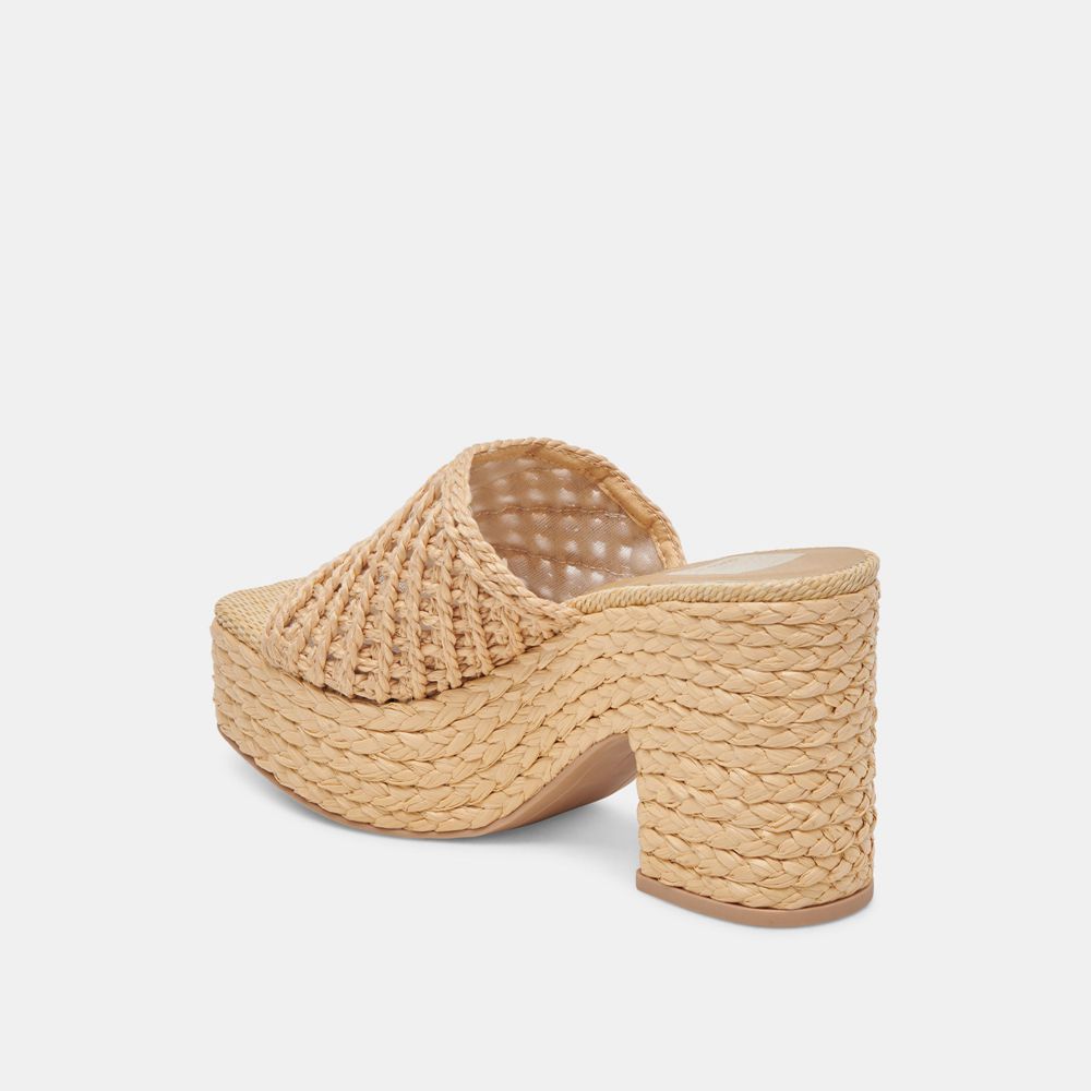 Dolce Vita Lisha Raffia Women Heels Light Brown | US-904351BNJ