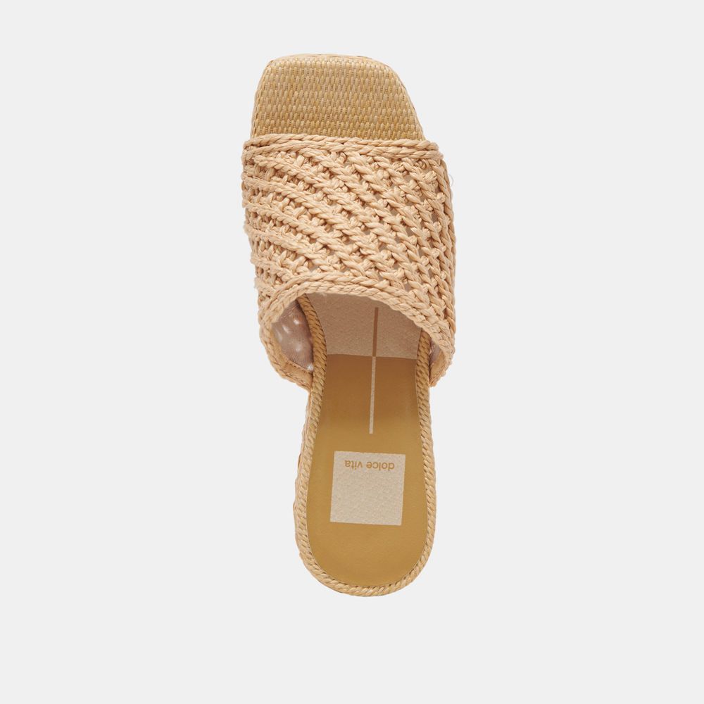 Dolce Vita Lisha Raffia Women Heels Light Brown | US-904351BNJ