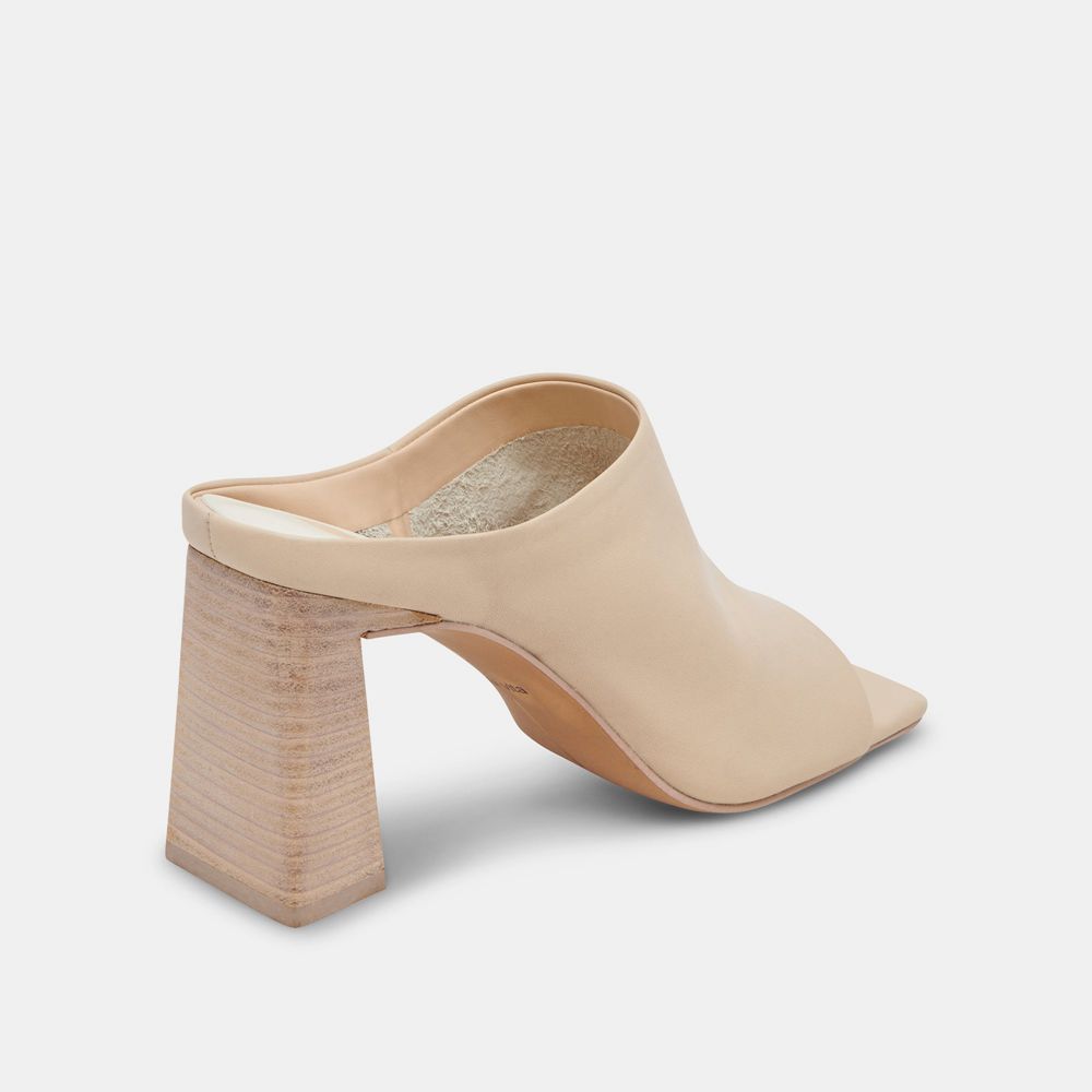 Dolce Vita Lizzo Leather Women Heels Beige | US-658947AIM